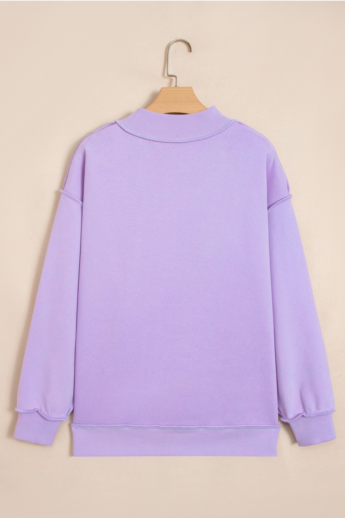 Orchid Bouquet JESUS Letter Patch Graphic Exposed Seam Mock Neck Baggy Sweatshirt PREORDER ETA 3 WEEKS