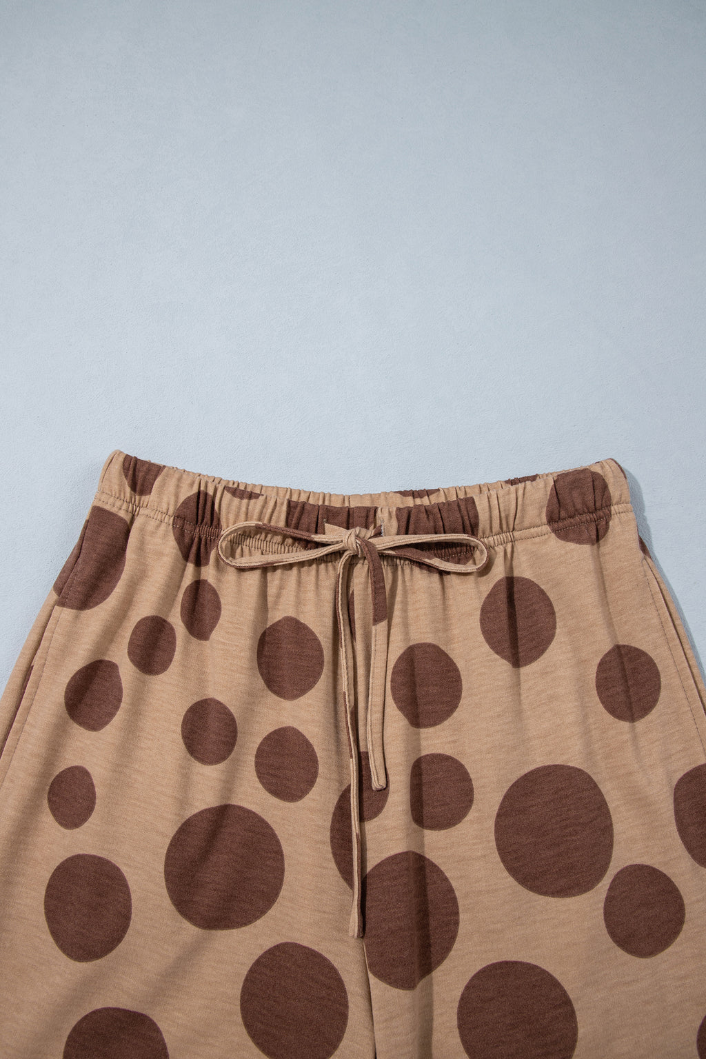 Khaki Polka Dot Long Sleeve Top Drawstring Relaxed Pants Set PREORDER ETA 3 WEEKS