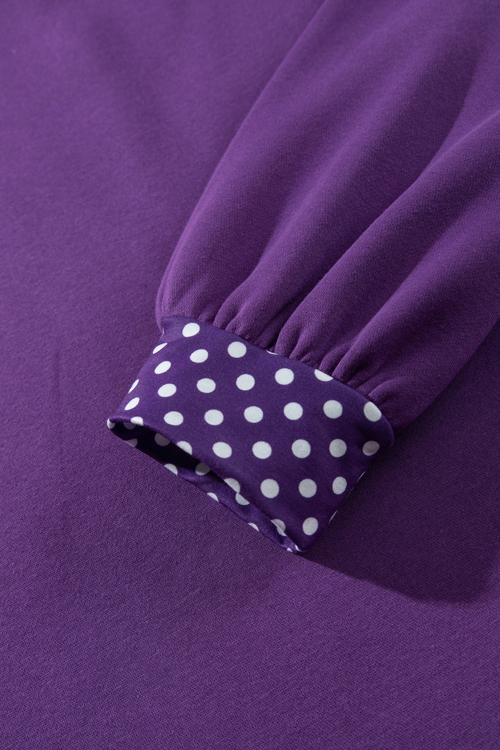 Brown Polka Dot Patchwork Round Neck Plus Size Sweatshirt PREORDER ETA 3 WEEKS