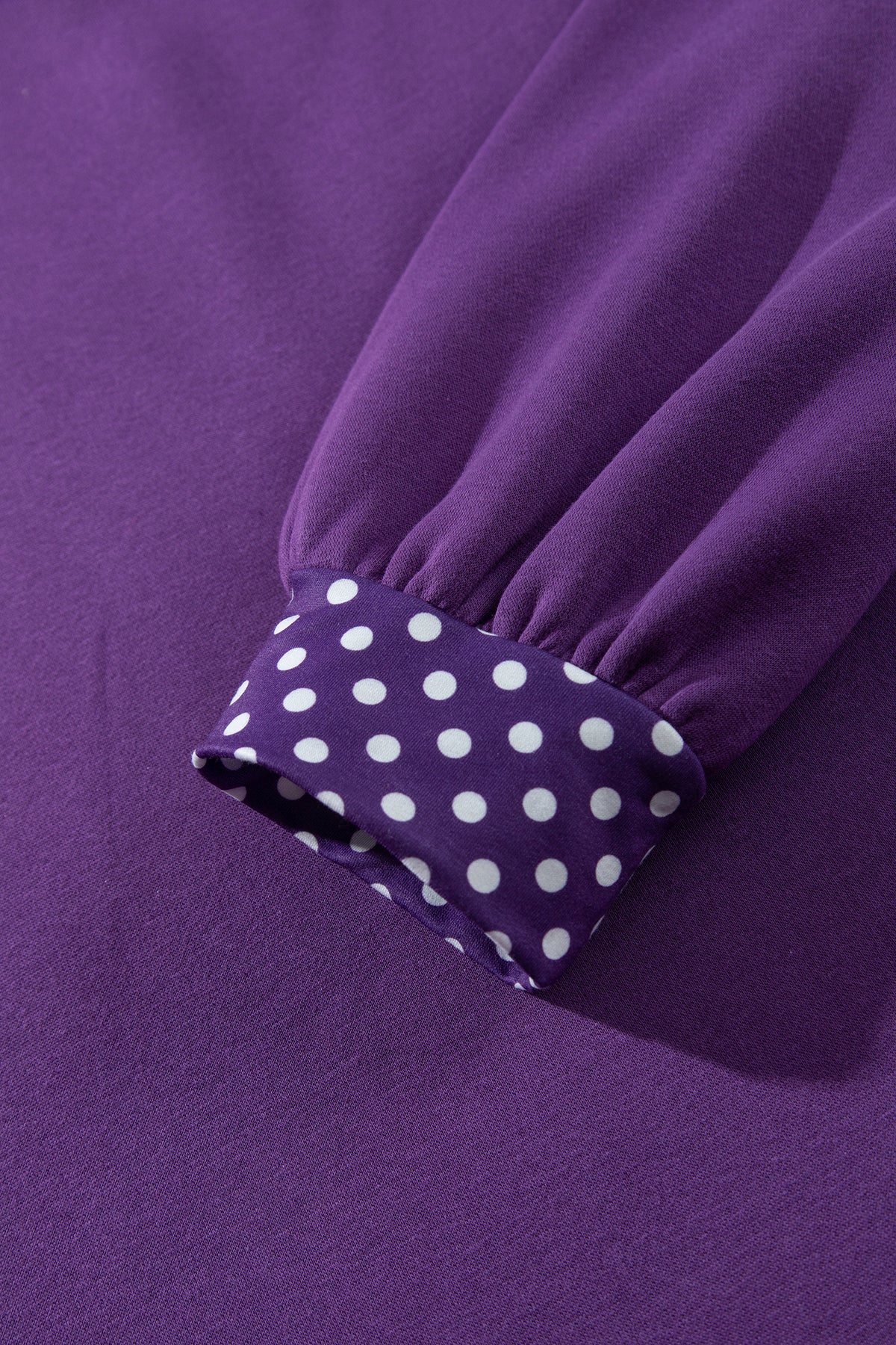 Brown Polka Dot Patchwork Round Neck Plus Size Sweatshirt PREORDER ETA 3 WEEKS