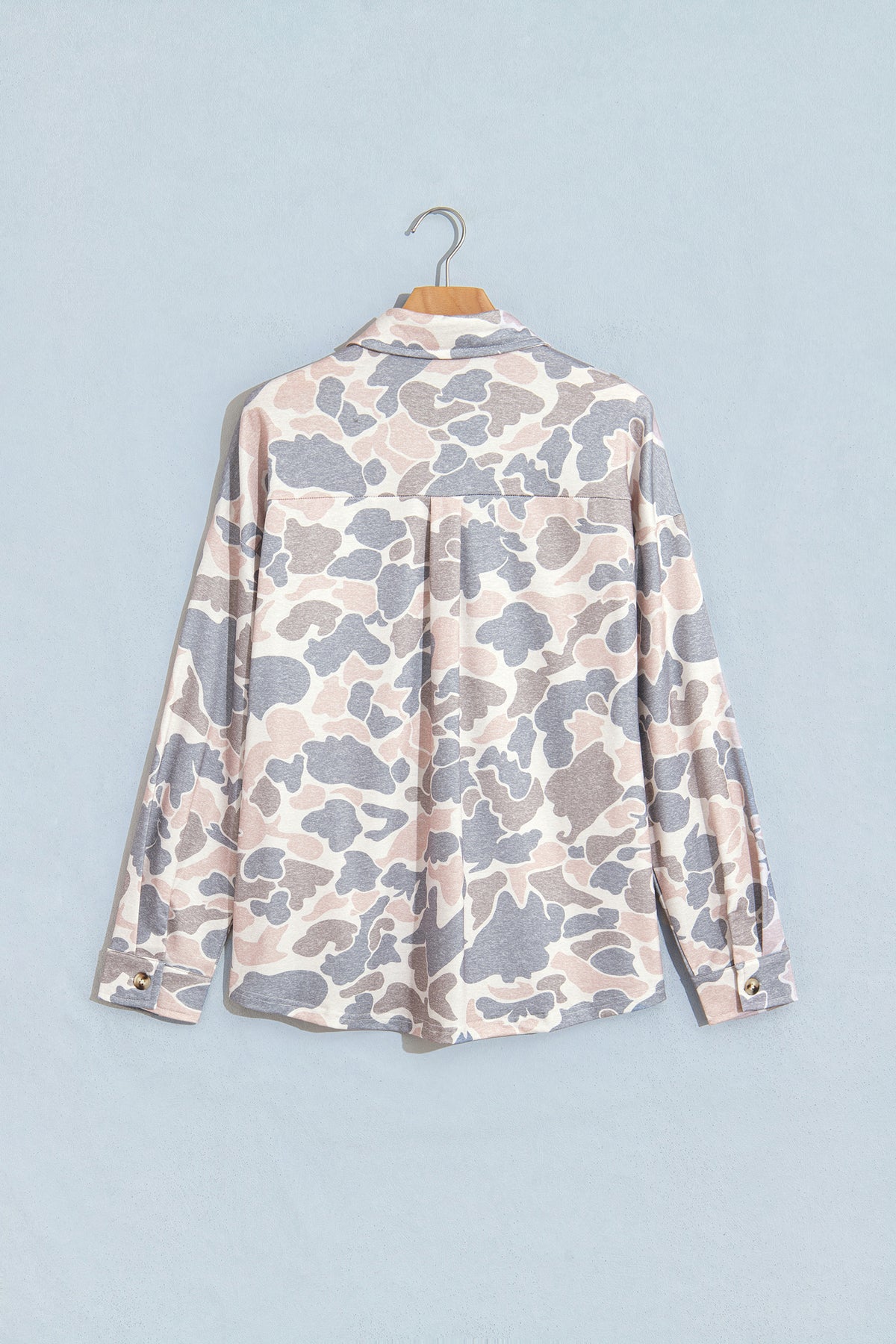 Multicolour Casual Camouflage Button Down Tunic Shacket PREORDER ETA 3 WEEKS