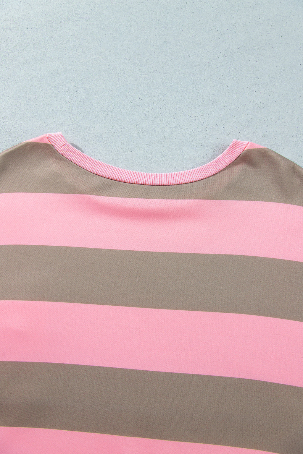 Pink Stripe Raw Seam Patchwork Drop Shoulder Plus Size Sweatshirt PREORDER ETA 3 WEEKS