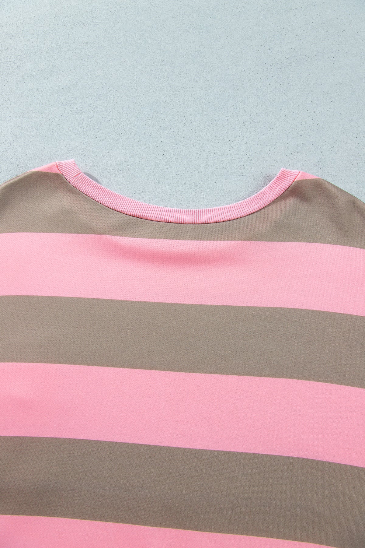 Pink Stripe Raw Seam Patchwork Drop Shoulder Plus Size Sweatshirt PREORDER ETA 3 WEEKS