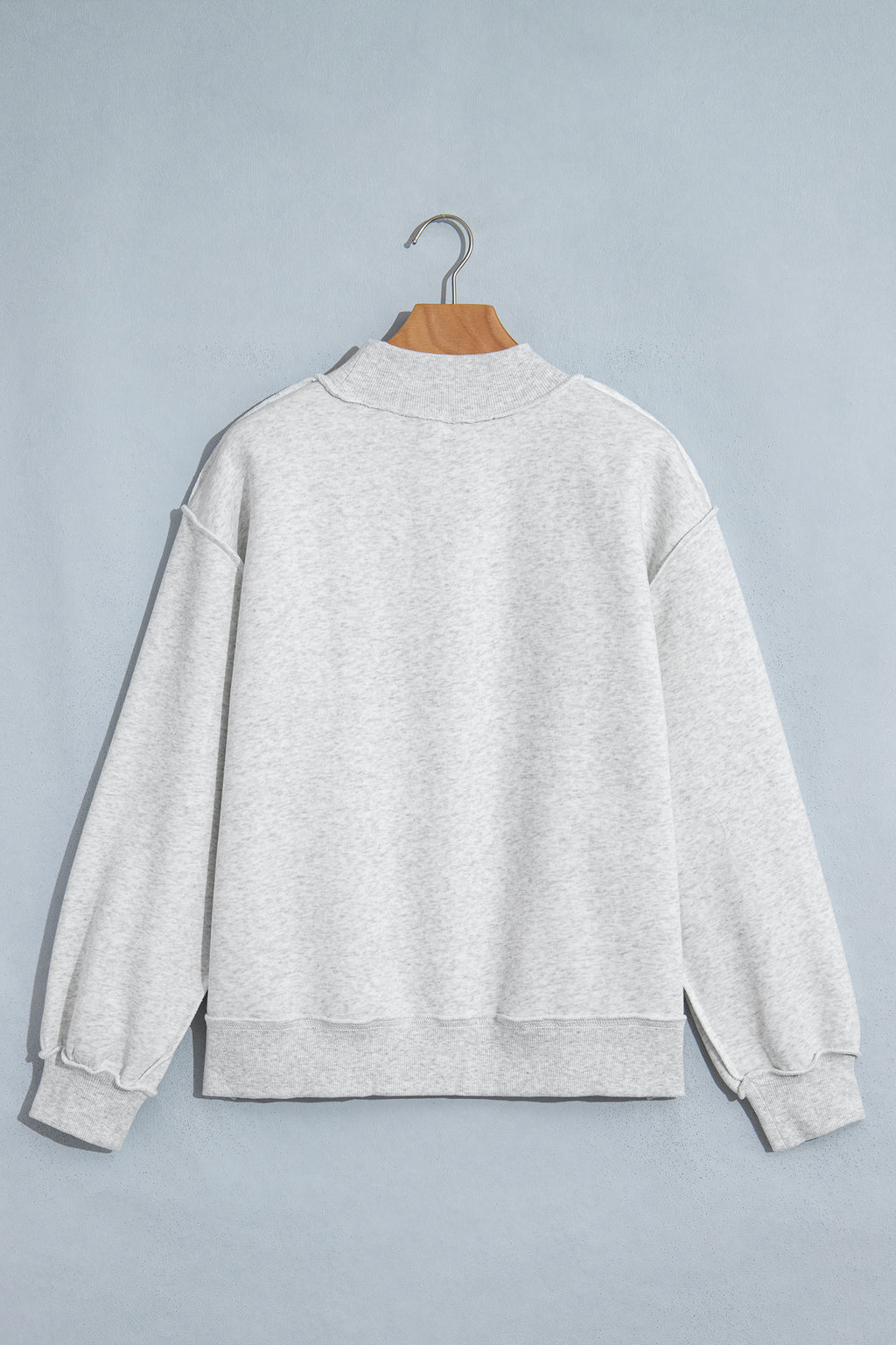 Gray WWJD Mixed Pattern Embroidered Patch Graphic Mock Neck Sweatshirt PREORDER ETA 3 WEEKS