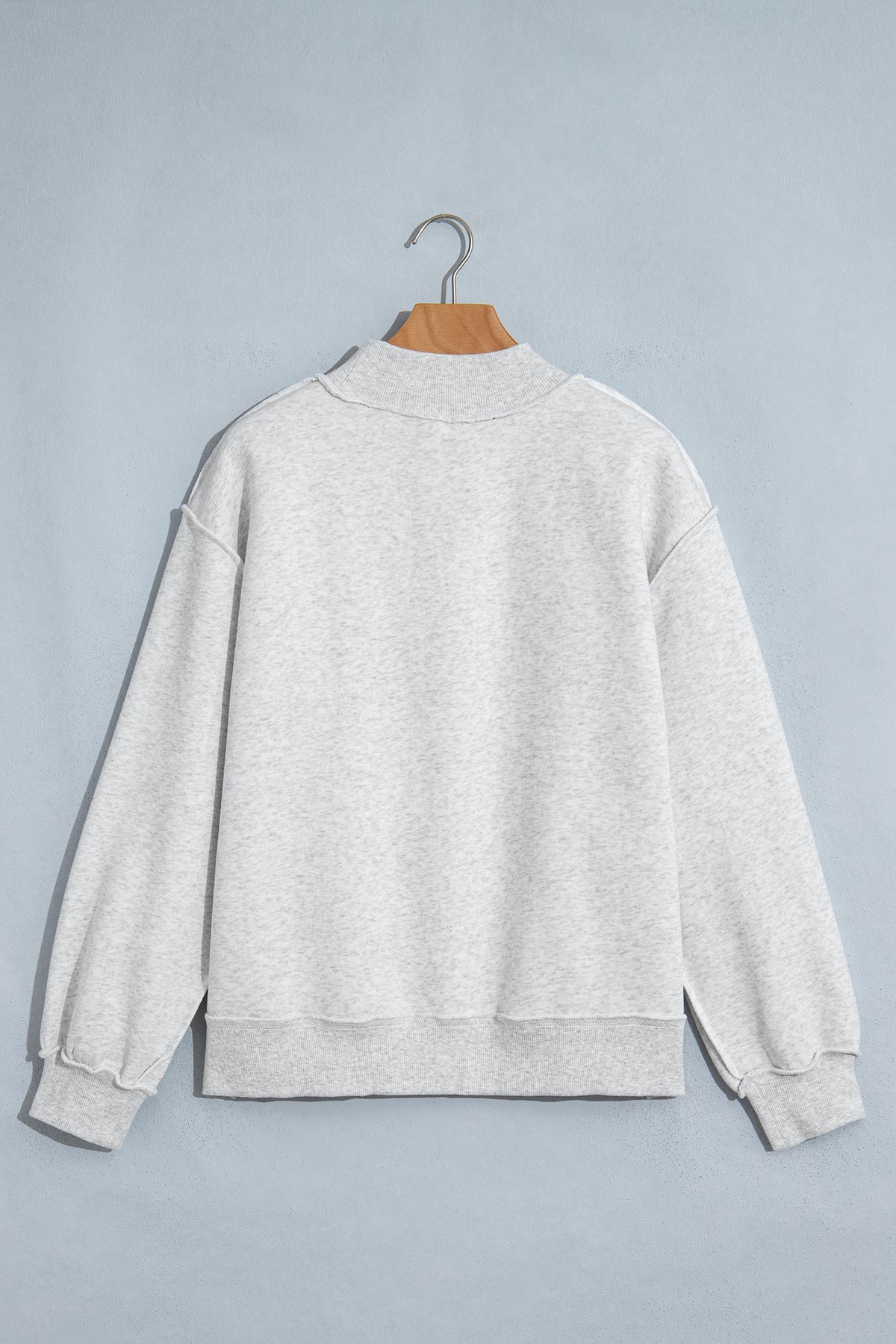 Gray WWJD Mixed Pattern Embroidered Patch Graphic Mock Neck Sweatshirt PREORDER ETA 3 WEEKS