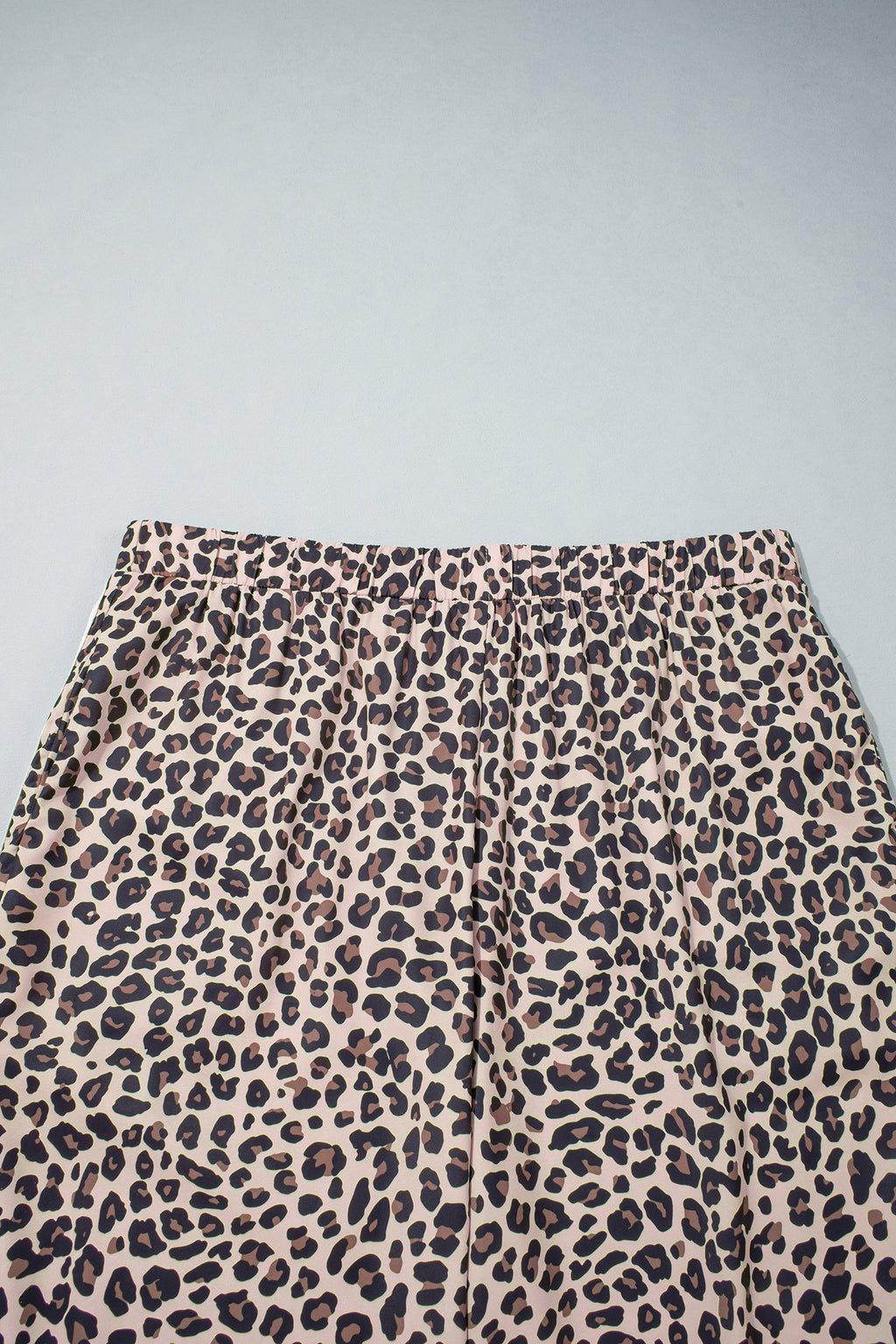 Beige Plus Size Leopard Print Side Stripes Detail Casual Pants PREORDER ETA 3 WEEKS