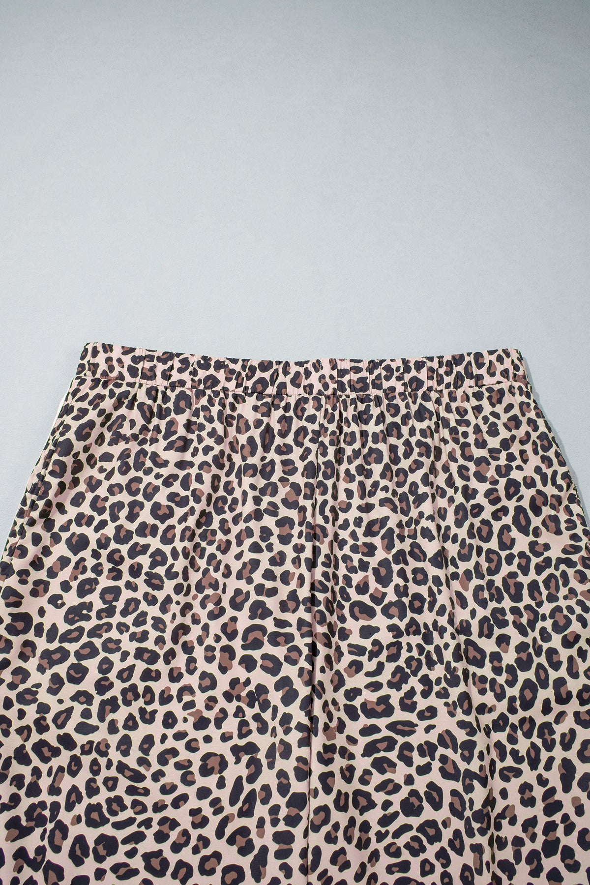 Beige Plus Size Leopard Print Side Stripes Detail Casual Pants PREORDER ETA 3 WEEKS