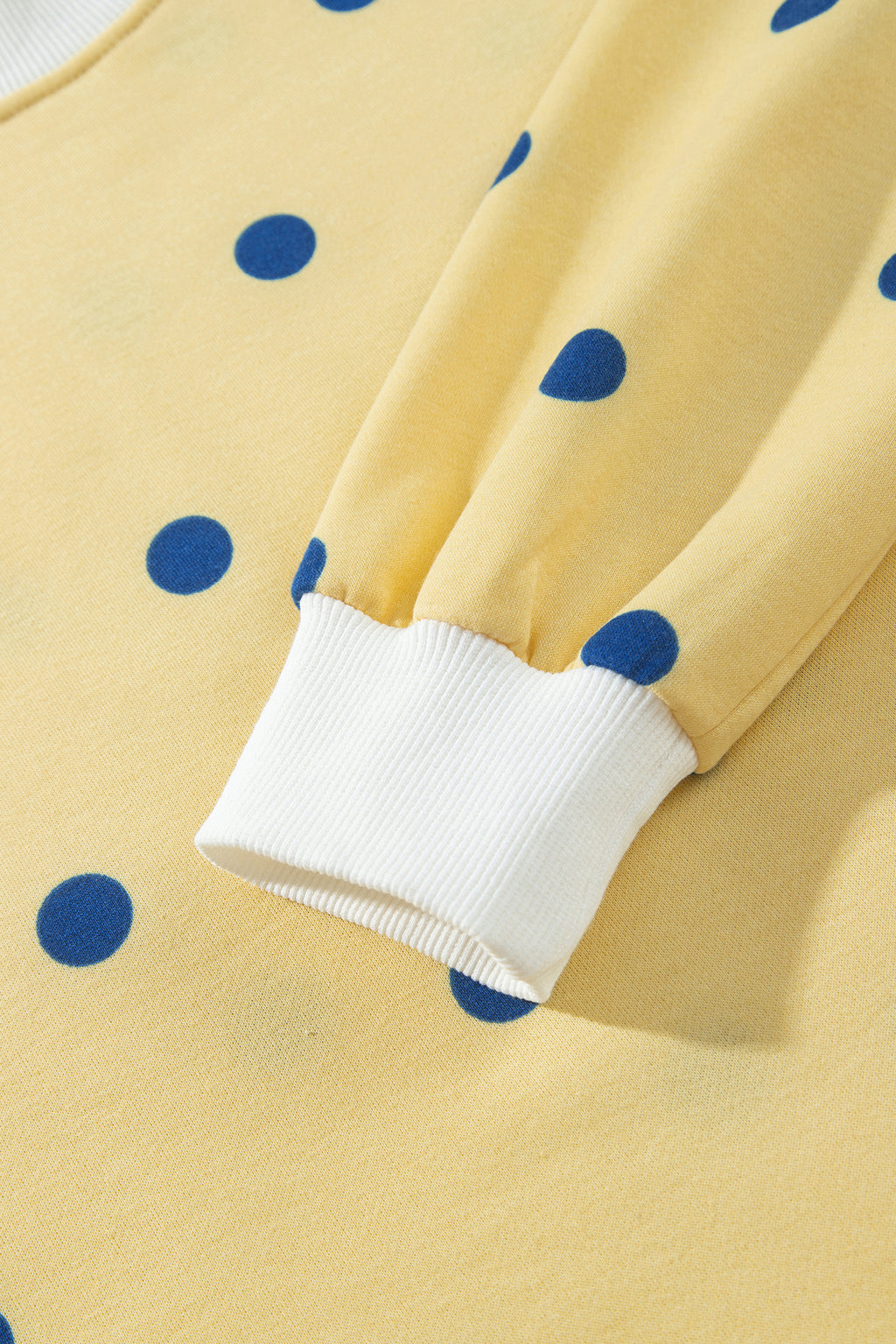 Brown Polka Dot Ribbed Trim Long Sleeve Top Casual Short Set PREORDER ETA 3 WEEKS