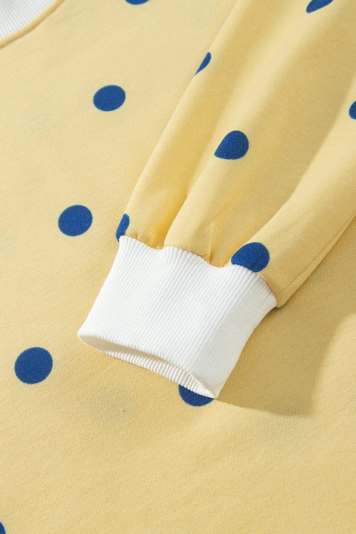 Brown Polka Dot Ribbed Trim Long Sleeve Top Casual Short Set PREORDER ETA 3 WEEKS