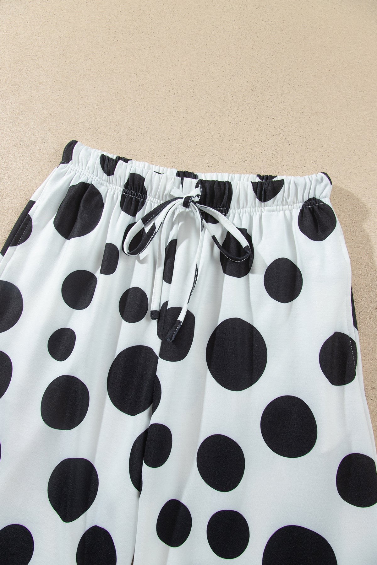 Khaki Polka Dot Long Sleeve Top Drawstring Relaxed Pants Set PREORDER ETA 3 WEEKS