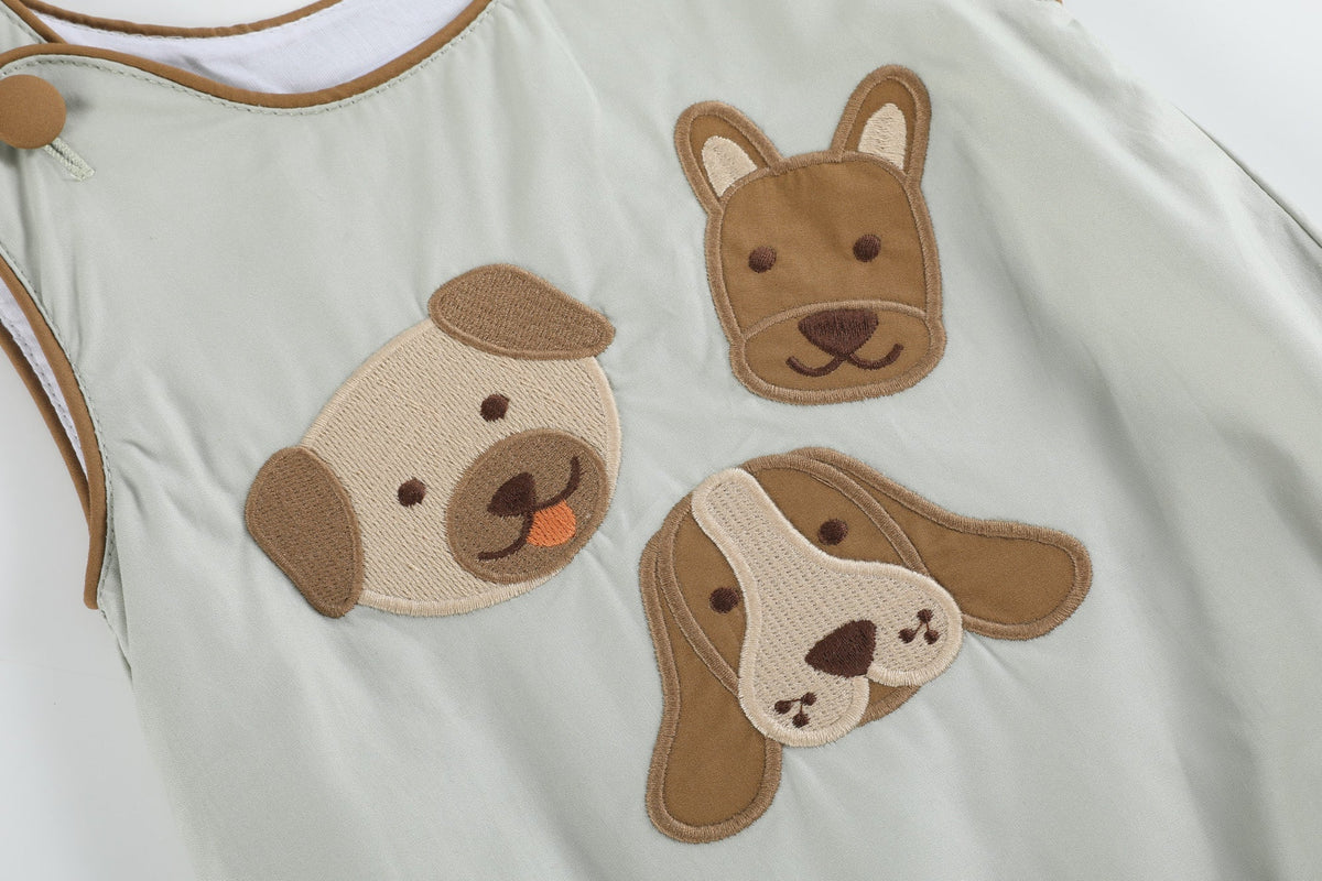 Green Dog Applique Bubble Romper
