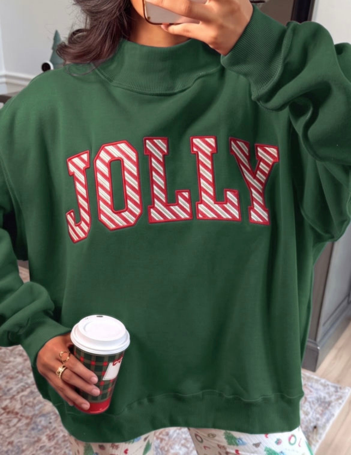 Forest Green JOLLY High Neck Sweatshirt PREORDER ETA 3 WEEKS