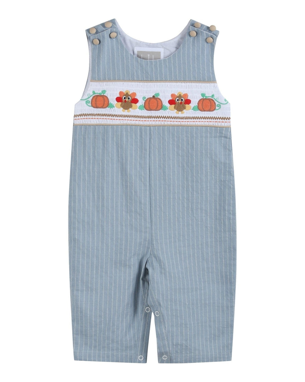 Light Blue Pinstripe Turkey Smocked Longall