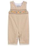 Light Brown Pinstripe Pumpkin Smocked Longall