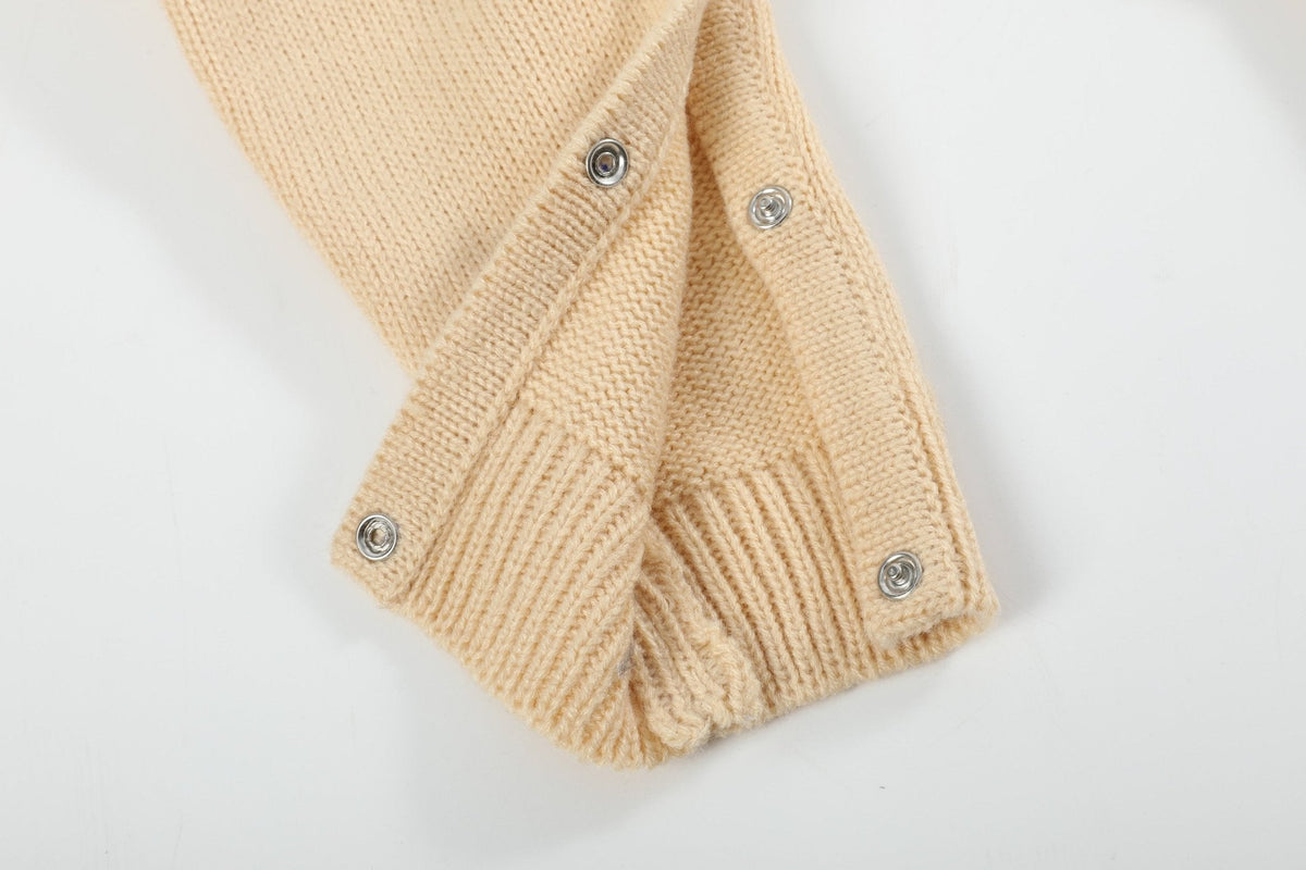 Light Brown Pumpkin Knit Romper