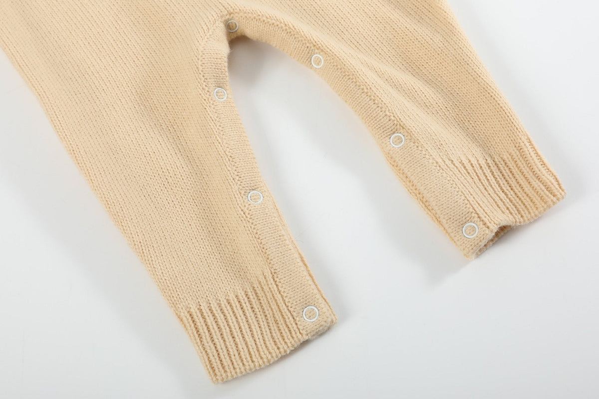Light Brown Pumpkin Knit Romper