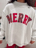 Light Grey Plaid MERRY High Neck Sweatshirt PREORDER ETA 3 WEEKS