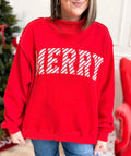 Fiery Red MERRY Stand Neck Sweatshirt PREORDER ETA 3 WEEKS