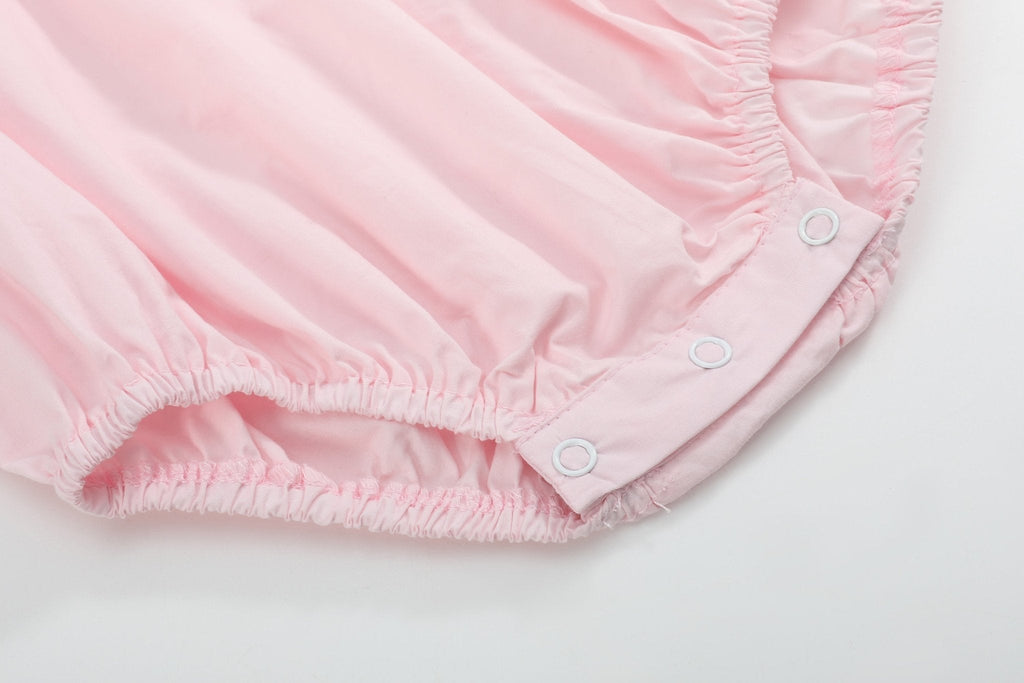 Pink Strawberry Vine Smocked Bubble Romper