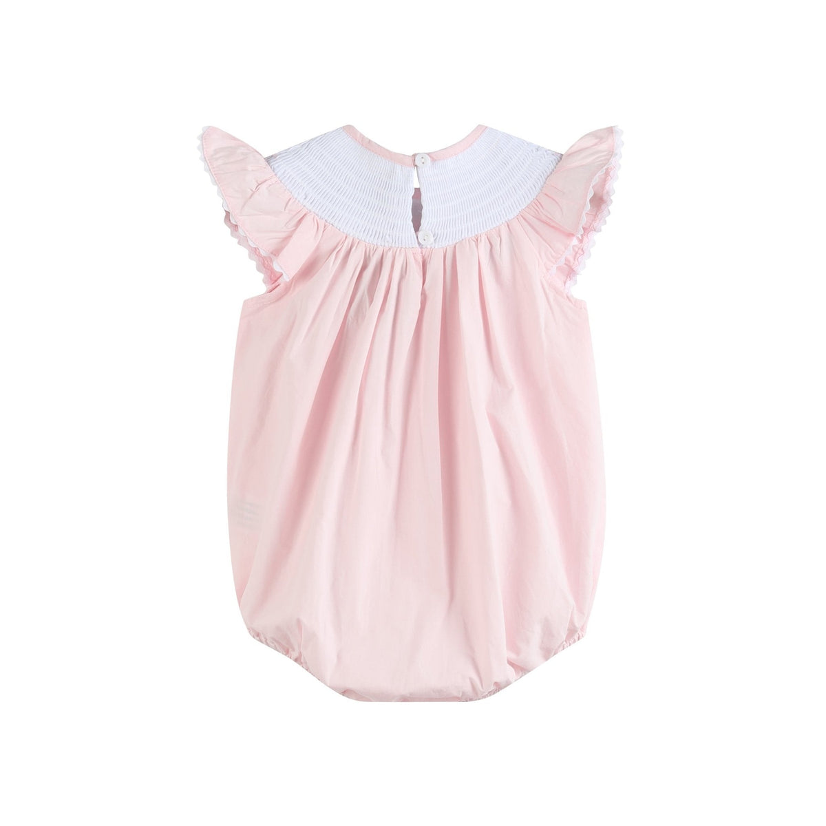 Pink Strawberry Vine Smocked Bubble Romper