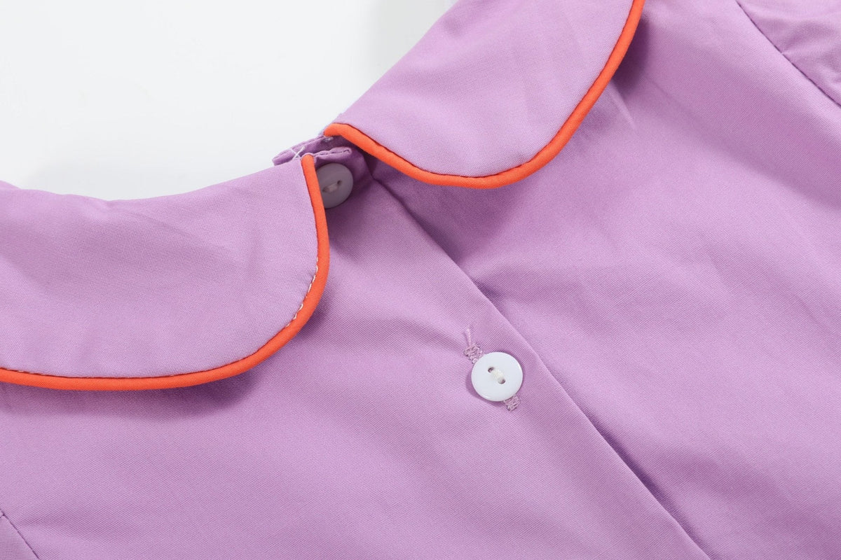 Purple Halloween Scene Girls Dress