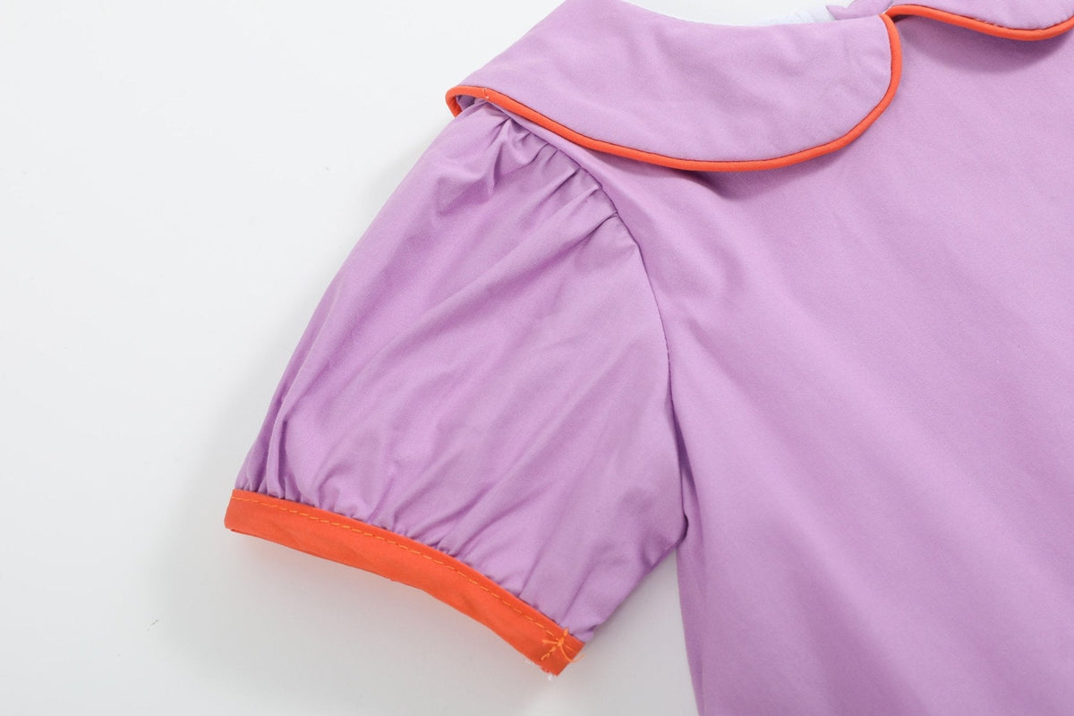 Purple Halloween Scene Girls Dress
