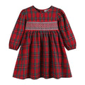 Red and Green Christmas Plaid Smocked Dress