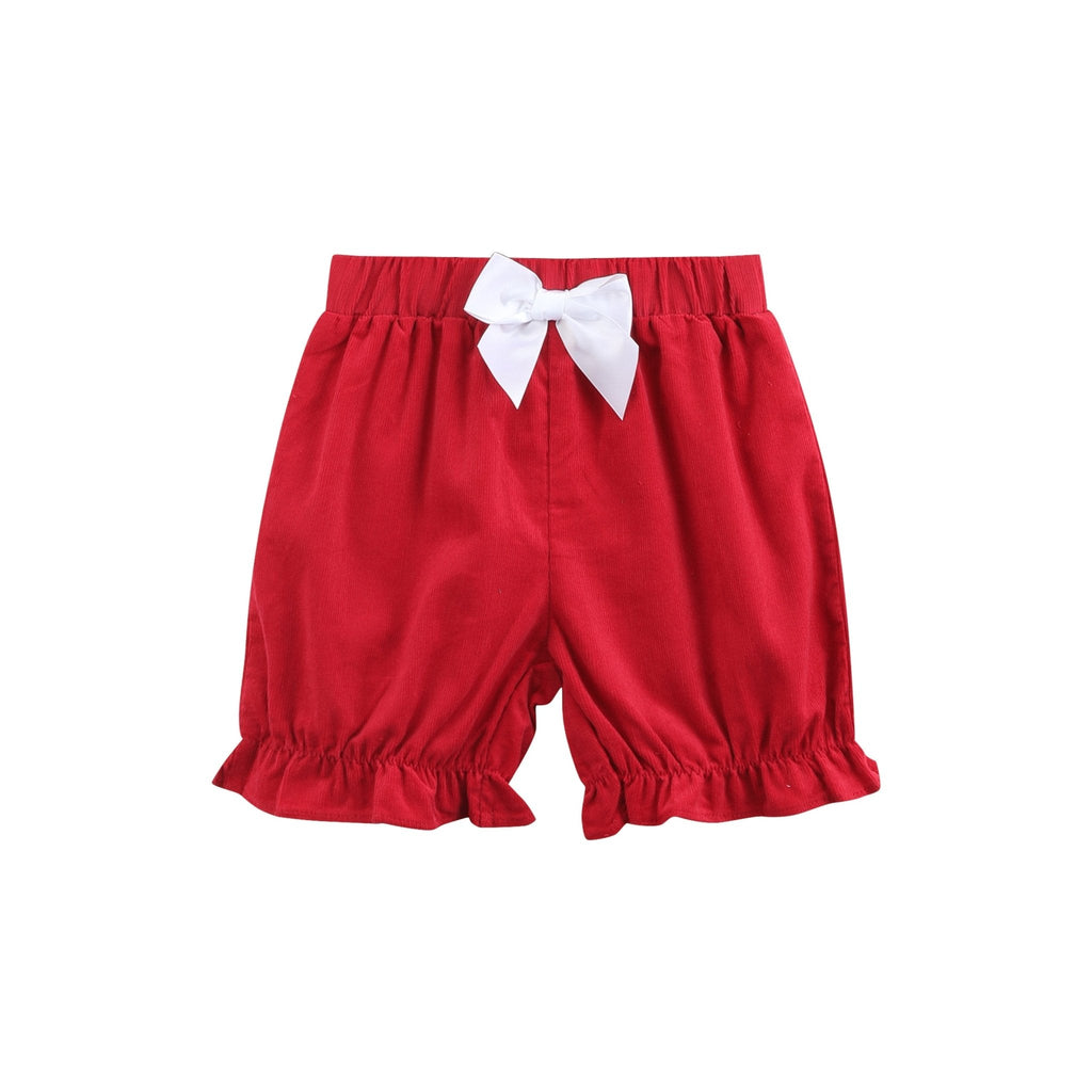 Red Corduroy Christmas Smocked Dress and Bloomers