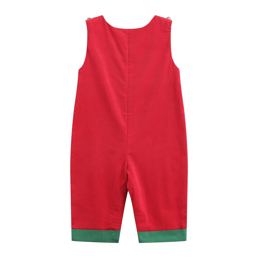 Red Corduroy Christmas Smocked Longall