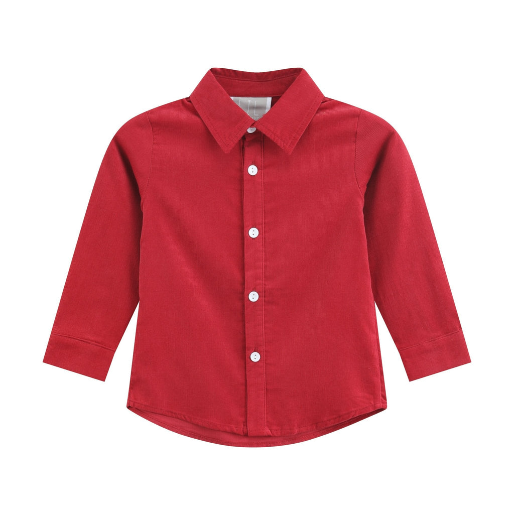 Red Corduroy Dress Shirt