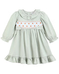Sage Green Pumpkin Smocked Ruffle Dress