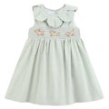 Sage Green Puppy Dog Petal Smocked Dress