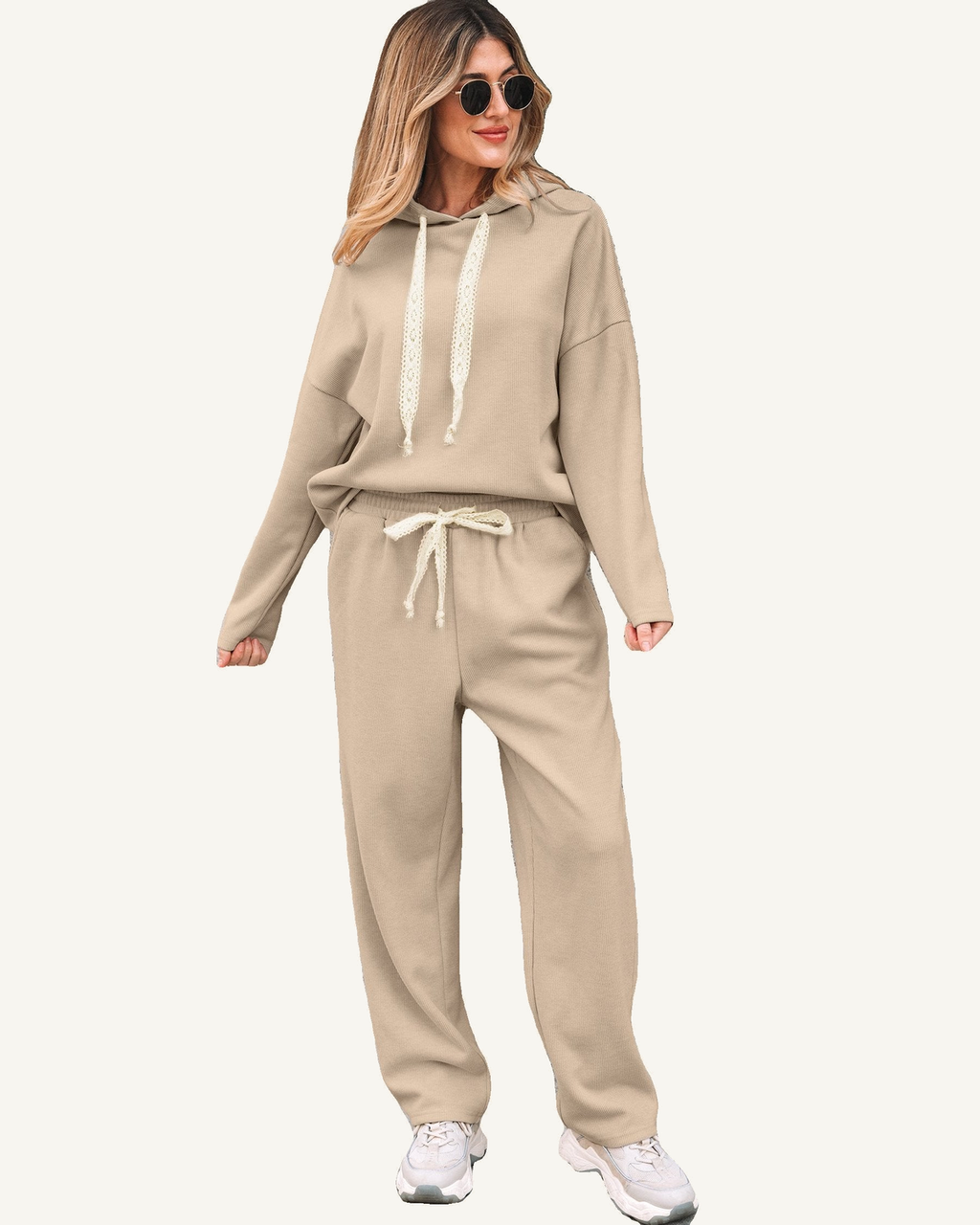 Leopard Drawstring Pullover Hoodie and High Waist Pants PREORDER ETA 3 WEEKS — ivory studio background